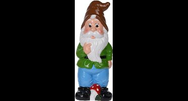 Pro Garden Tuinkabouter - met paddenstoel - keramiek - 30 cm