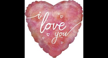 Roze Hart I Love You Folieballon