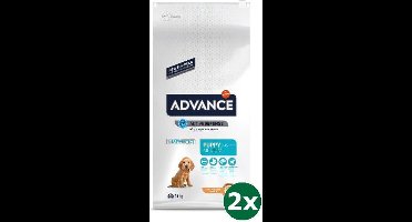 2x12 kg Advance puppy protect medium hondenvoer