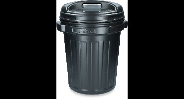 Excellent Voerton 40 L – Voeremmer voor vee – Emmer met deksel - Met draai-sluiting – Ook als prullenbak – 40 x 43 x 53 cm - Zwart