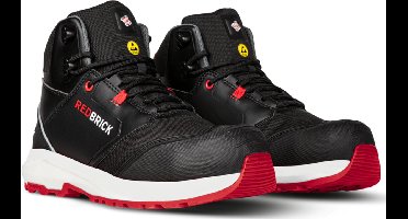 Redbrick werkschoenen - Pulse Overnose - hoog - met kuipneus - S3 - zwart / rood - maat 45
