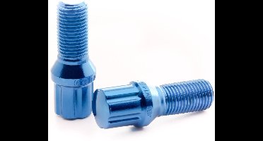 Japan Racing JB1 Wielbouten - M12x1,25 / M12x1.25 - Blauw - Set van 20 + adaptersleutel