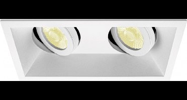 Inbouwspot Altin met Philips HUE White - spotje - Wit - dubbele verdiepte spot - Voor binnen / woonkamer / keuken / slaapkamer - IP20 - GU10 - Buitendiameter: Dubbele spot - boorgat: Vierkante uitsparing - min. Inbouwdiepte: 90MM