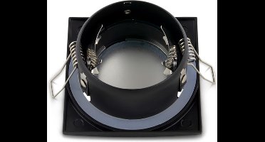 IP44 Inbouwspot Gry met Philips HUE White and Color - spotje - Zwart - vierkant - voor badkamer / overkapping / buiten - IP44 - GU10 - Buitendiameter: 83MM - boorgat: 71-73MM - min. Inbouwdiepte: 90MM