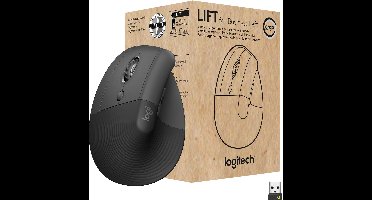 Logitech Lift - Verticale ergonomische muis - Linkshandig - Donkergrijs