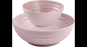 Plasticforte Kommetjes/schaaltjes - 16x stuks - dessert/ontbijt/soep - kunststof - Oudroze