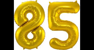 Folat Folie ballonnen - 85 jaar cijfer - goud - 86 cm - leeftijd feestartikelen - verjaardag versiering