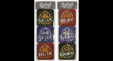 Onderzetters Den Haag set van 6 in diverse kleuren