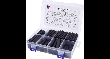 TRU COMPONENTS T1807CA006 Krimpkous assortiment Zwart Krimpverhouding:3:1 300 onderdelen