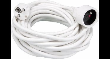 Perel Verlengkabel, H05VV-F 3G1.5, 5 m, 16 A/230 V, 3500 W, type E/F, voor binnen, pvc, wit