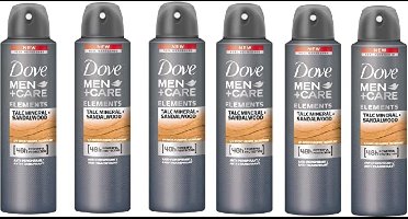 Dove Men + Care Deo Spray Talc Mineral Sandelwood - 6 x 150ml - Voordeelverpakking