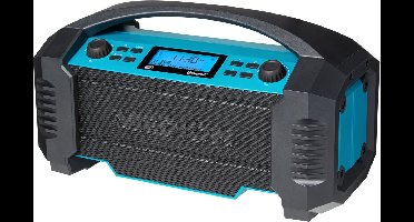 MEDION E66050 DAB+ bouwplaatsradio (geïntegreerde batterij, IP54-bescherming tegen spatwater en stof, USB-oplaadfunctie, Bluetooth 5.0, PLL FM-radio, batterij- of netvoeding) blauw