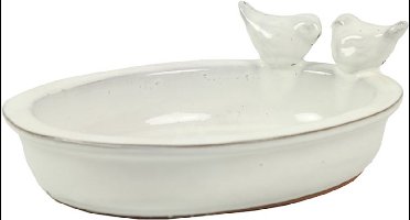 Vogelbad momo aardew l30b23h10 wit