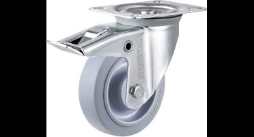 Zwenkwiel met rem 125 mm TPE TARSUS Extra stil