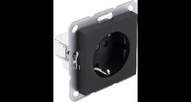 Q-Link S-Line contactdoos 1-voudig -inbouw- randaarde - zwart