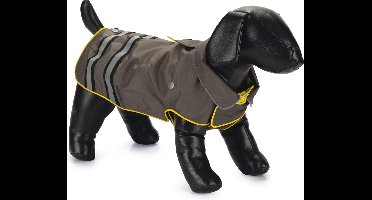 Beeztees Seja – Honden Regenjas – Grijs/Geel – 62 cm