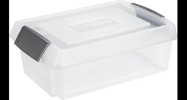 Sunware opslagbox - 30 liter - transparant - 60 x 40 x 17 cm - kunststof - met afsluitbare extra hoge deksel