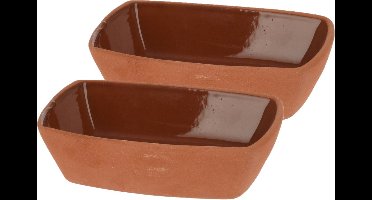 Excellent Houseware Serveerschaaltje - 6st - Terracotta - 170ml 13x9cm