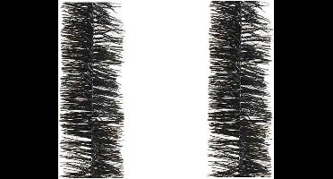Decoris kerstslinger - 4x stuks - zwart - 270 x 7 cm - folie/tinsel - lametta kerstboomversiering
