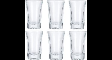 Excellent Houseware Shotglazen/borrelglaasjes - 6x stuks - glas - transparant - 40 ml