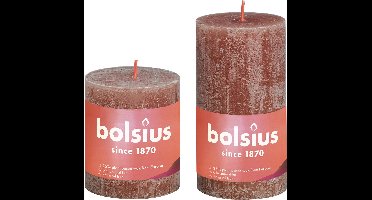 Bolsius - Rustieke Stompkaarsen 130/68 - Suede Brown - 6 stuks