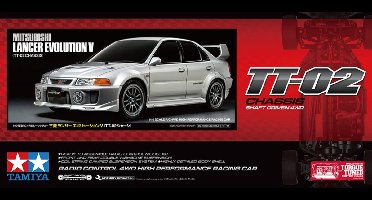 Tamiya Modelbouwpakket Auto - 58713 RC Mitsubishi Lancer Evo V TT-02 RC Plastic - 1:10 - Modelbouw