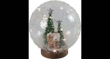 Glas bal m/boom&sneeuw LED ro Bowie L helder-L15B15H15CM