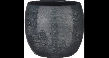 Mica Decorations Bloempot - donkerblauw - keramiek - 24 x 22 cm - plantenpotten binnen