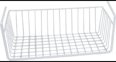 Kastmandje - wit - metaal - 37 x 25 x 11 cm - opberg hangmand