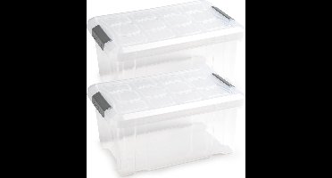 PlasticForte Opbergbak met deksel - 3x - 5 liter - transparant - 29 x 19 x 14 cm - opslagbak