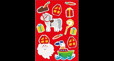 Sinterklaas - Statische Raamstickers - Herbruikbaar - 2 vellen met 12 Stickers