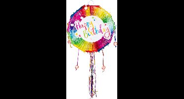 Boland - Trekpiñata 'Happy birthday' Multi - Verjaardag, Kinderfeestje, Themafeest