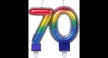 Boland - Kaarsje '70' regenboog 70 Multi - Regenboog - Regenboog