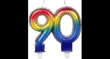 Boland - Kaarsje '90' regenboog 90 Multi - Regenboog - Regenboog