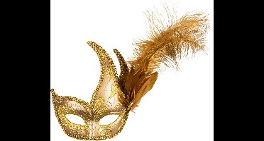 Boland - Masker Venice prezioso goud Goud - Volwassenen - Burlesque - 20's - Roaring Twenties