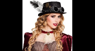 Boland - Hoed Specspunk Zwart - 59 - Volwassenen - Unisex - Steampunk- Sciencefiction