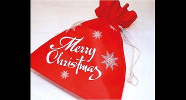 Set van 4 Kerstzakken Merry Christmass XL - Cadeauzakje - Verpakking - Inpakzakje - Kerstzak - 50 x 40 cm