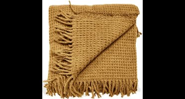 Unique Living - Plaid Selien Geel - Katoen Taffy - 200x150x0cm (hxbxd)