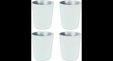 Excellent Houseware Onbreekbare bekers - 8x - wit - melamine - 450 ml
