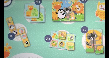 Budgetland Spellendoos 5 in 1 - Dieren spelletjes voor kinderen vanaf 3 jaar