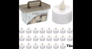 Set Theelichtjes LED - Box met 72 Stuks - INCLUSIEF Batterijen