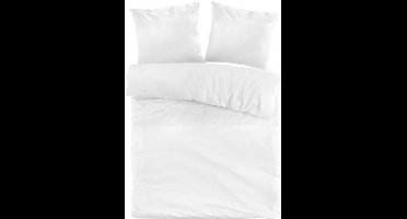 Droomtextiel Papillon Dekbedovertrek Toulouse Wit Eenpersoons 140-200/220 cm - Zeer Hoogwaardige Percale Katoen Super Zacht