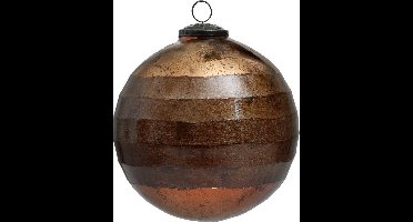 PTMD Kerstbal glas oxide bruin mat en glanzend XL - 15 cm rond - PTMD Xmas Arwen oxidised brown glass ball