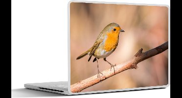 Laptop sticker - 12.3 inch - Vogel - Tak - Roodborstje - 30x22cm - Laptopstickers - Laptop skin - Cover