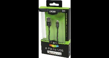 Grixx - Grixx Laadkabel Zwart Lightn. 1m - 30 Dagen Niet Goed Geld Terug