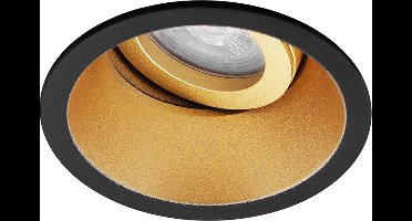 Premium Inbouwspot Warmglow Fedde Zwart/Goud Verdiepte ronde spot Philips Warm Glow Met Philips LED