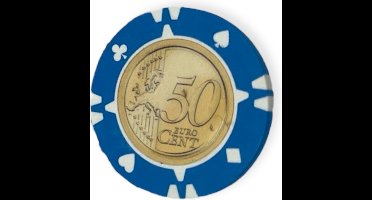 Kinky Pleasure Euro Poker Chips €0,50 Euro 25 Stuks Blauw MP027-005