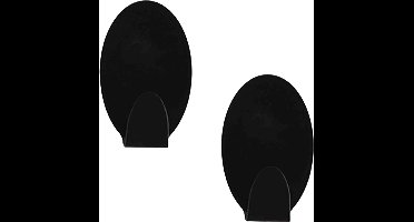 Excellent houseware - Zelfklevende rvs haakjes - zwart - 12x