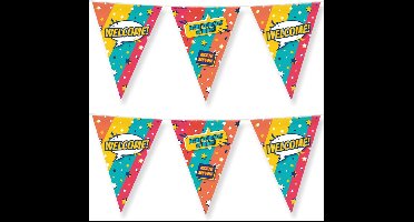 Paperdreams Vlaggenlijn - 3x - Welkom feest - 10m - diverse kleuren