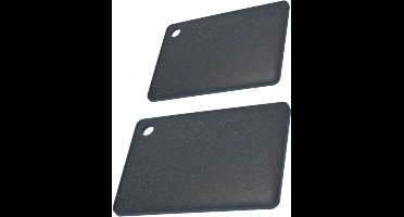Snijplanken - set van 2 - kunststof - zwart - 27 en 33 cm - snijplankenset